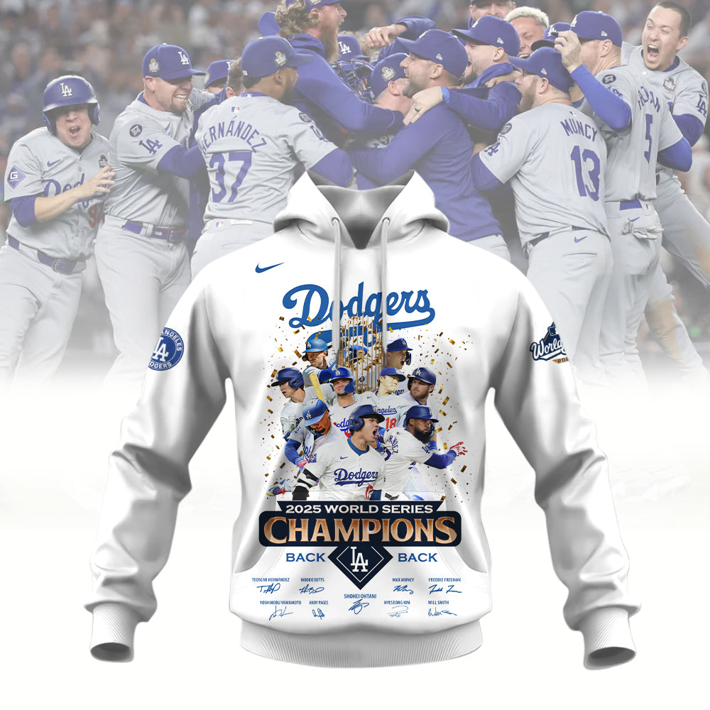 Dodgers World Series Champions Pullover Hoodie - Printed