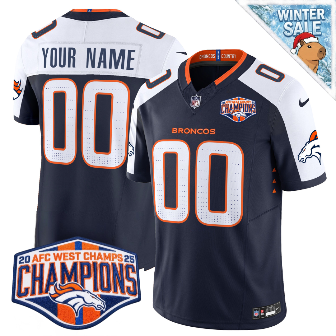 Custom DEN AFC West Champions Patch Vapor Limited Jersey - All Stitched