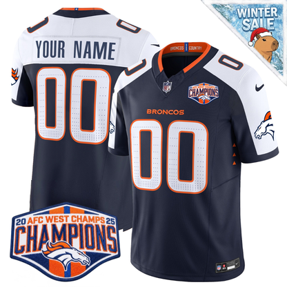 Custom DEN AFC West Champions Patch Vapor Limited Jersey - All Stitched