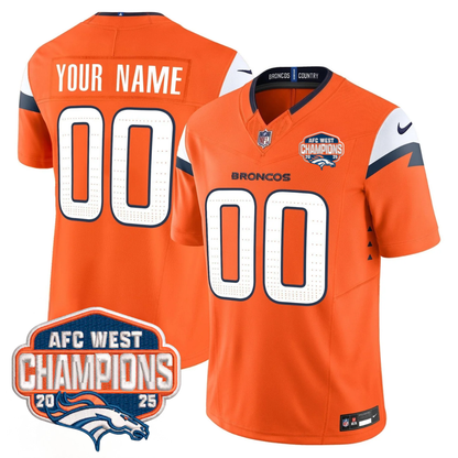 Custom DEN AFC West Champions Patch Vapor Limited Jersey V2 - All Stitched